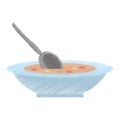 Drawing delicious soup plate spoon food hot
