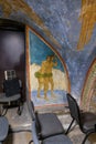 Drawing depicting Adam and Eve on the wall on a balustrade of The Greek Orthodox Church of the Annunciation in the old part of