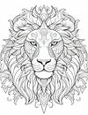 Abstract doodle lion drawing illustration wild animal art design Royalty Free Stock Photo