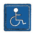 Drawing disabled person wheelchair sign road