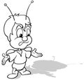Drawing of a Discussing Beetle with Open Arms