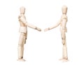 Drawing dolls make a handshake Royalty Free Stock Photo