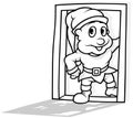 Drawing of a Dwarf Standing in a Doorway