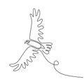 drawing eagle bird flying continuous one line vector illustration minimalism design Royalty Free Stock Photo
