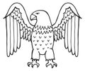 A drawing of an eagle with its wings spread out Royalty Free Stock Photo