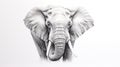 a drawing of an elephant's head and tusks. generative ai