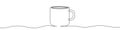 Drawing of an empty cup or mug in one line art style. Drinkware illustration with editable stroke Royalty Free Stock Photo