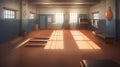 Empty Gymnastics Studio In Realistic Anime Style