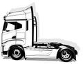 Drawing of a European Truck from the Side View