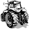 Drawing of Farm Tractor from Rear View