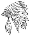 A drawing of a feather headdress with a feather on the end Royalty Free Stock Photo