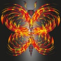 Drawing fiery butterfly