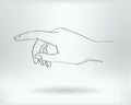 Drawing Finger Pointing Icon - Index Gesture Concept Vector Illustration