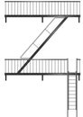 Drawing of the fire escape for the facade Royalty Free Stock Photo