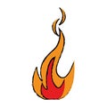 Drawing fire flame bright danger icon