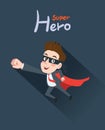 Drawing flat character design super hero concept