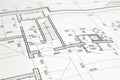 Drawing a floor plan of the building Royalty Free Stock Photo