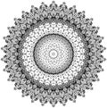 Drawing of floral round lace mandala