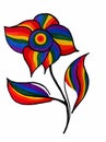 drawing a flower in rainbow colors lgbt