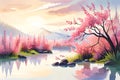 drawing flowing and pencil color generativeAI
