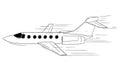 Drawing of Flying Aircraft, Vector Cartoon Illustration