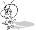 Drawing of a Flying Beetle with its Head Turned Royalty Free Stock Photo