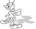 Drawing of a Four-legged Funny Beetle with Wings