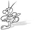 Drawing of a Funny Beetle with a Raised Leg