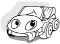 Drawing of a Funny Car with its Tongue Out Royalty Free Stock Photo