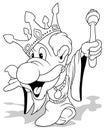 Drawing of a Funny Distracted King Royalty Free Stock Photo