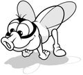 Drawing of a Funny Housefly in a Forward Bend