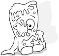 Drawing of a Garbage Sponge Monster Smeared with Slime
