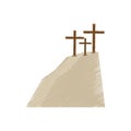 drawing golgotha hill three crosses Royalty Free Stock Photo