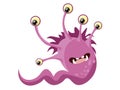 Drawing a good monster, childish. Slug, Gorgon snail. In minimalist style. Cartoon flat vector Royalty Free Stock Photo