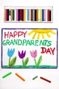 Drawing: Grandparents Day card Royalty Free Stock Photo