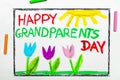 Drawing: Grandparents Day card with tulip Royalty Free Stock Photo