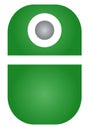 The drawing of a green computer mouse, a small hardware input device used by hand. Illustration, vector or cartoon. Royalty Free Stock Photo