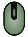 The drawing of a green computer mouse, a small hardware input device used by hand. Illustration, vector or cartoon. Royalty Free Stock Photo