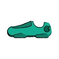 Drawing green sneaker shoe run fitness gym Royalty Free Stock Photo