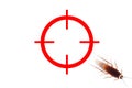 drawing gun target to kill cockroach , missing the mark Royalty Free Stock Photo