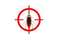 drawing gun target to kill cockroach Royalty Free Stock Photo