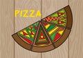 Drawing of half pizza Royalty Free Stock Photo