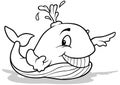 Drawing of a Happy Whale with a Big Smile Royalty Free Stock Photo