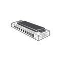 Drawing of harmonica