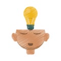 Drawing head thinking bulb idea innovation