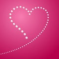 Drawing of the heart A line of pearls in the shape of a heart Symbol of love and marriage Blank template for greeting card banner