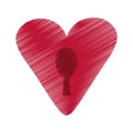 drawing heart padlock keyhole valentine