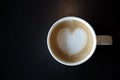 Drawing hearts on coffee art.