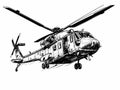 A Drawing Of A Helicopter - Rescue helicopter isolated white background