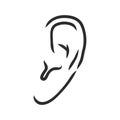 Drawing human ear ear vector sketch on a white background Royalty Free Stock Photo